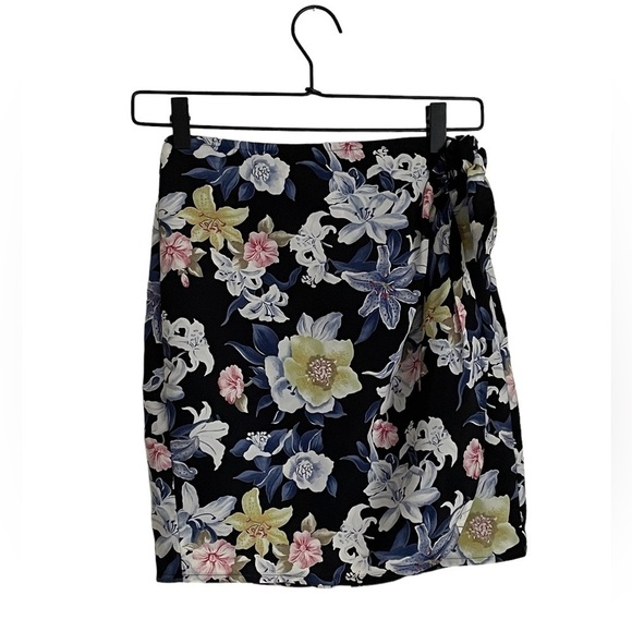 Anchor Blue Y2K Wrap Mini Skirt Sz 3 Floral Print - Picture 1 of 8